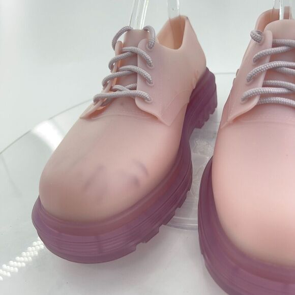 Melissa Melissa Bass Ad Oxford Sneaker Size 9 Pink Rubber Chunky Platform Shoe - Picture 5 of 16